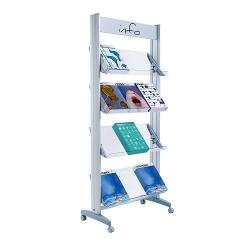 Fast Paper Mobile Wide Literature Display Unit Large Grey