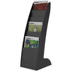 Fast Paper A4 Curved Floor Literature Display 6 Compartment Black