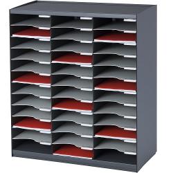 Fast Paper 36 Compartment Stackable Mail Sorter Charcoal Grey