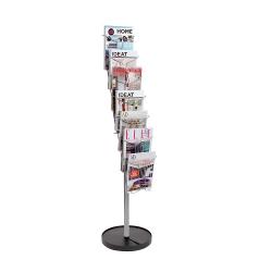 Alba Floor Display 7 Compartments A4 Silver Grey