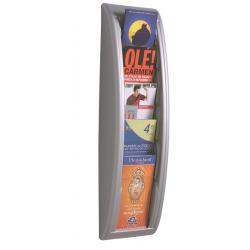 Fast Paper Quick Fit Wall Display 1/3 A4 Silver 5 Pockets F406235